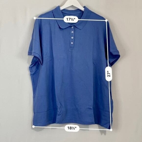 Lands’ End Outfitters Women’s Plus Size Collared Button Polo True Blue NWOT - Picture 8 of 8